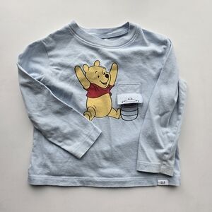 GAP Blue Kids Long Sleeve Shirt with Disney Winnie the Pooh 2T